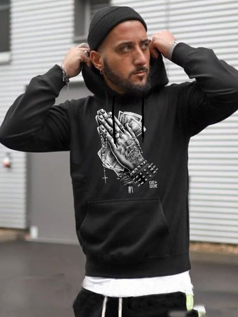 Herren Hoodie mit kreativem grafischen Druck Drune