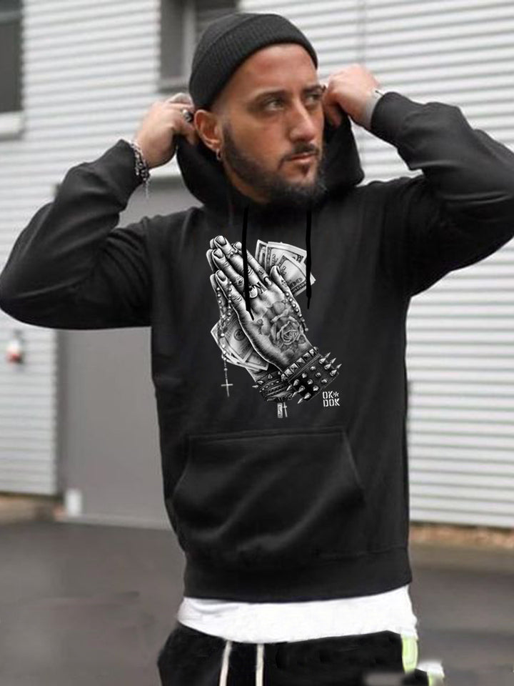 Herren Hoodie mit kreativem grafischen Druck Drune