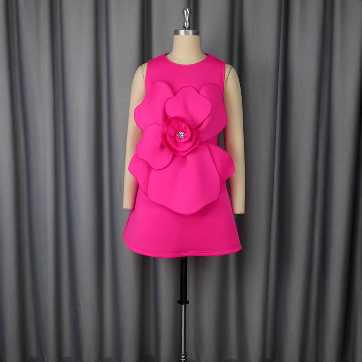 Damen Blumenkleid mit 3D-Design Drune