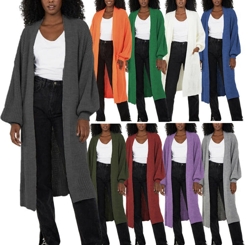 Damen Langstrickjacke mit lässigem Oversized-Schnitt und voluminösen Ärmeln Drune