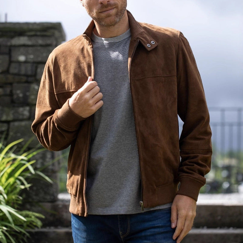 Herren hochwertige Wildlederjacke im modernen Schnitt Drune