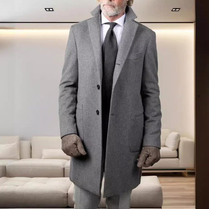 Herren eleganter, langer Wollblazer Drune