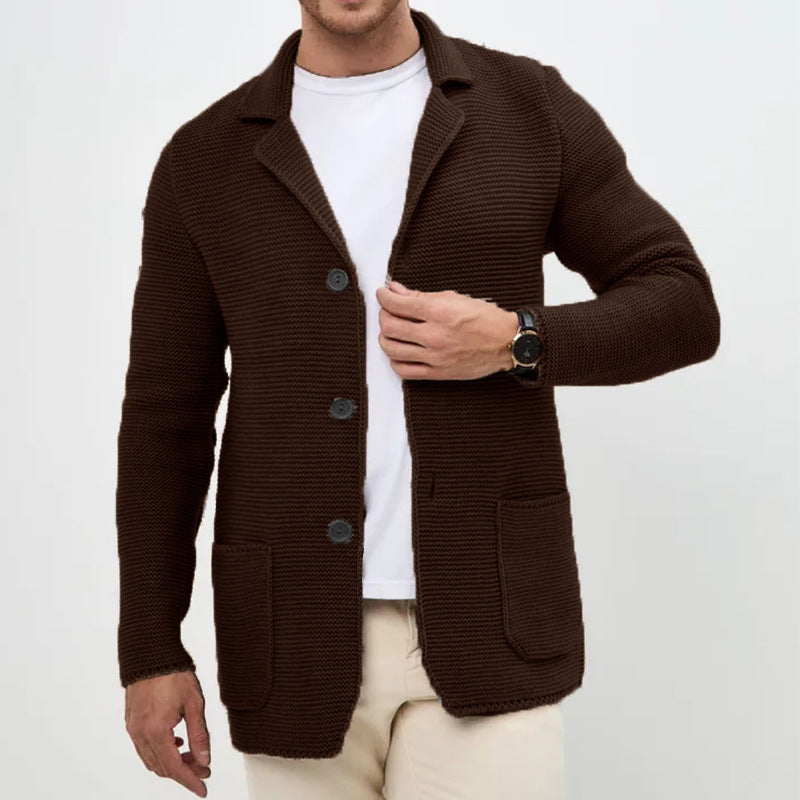 Herren Strickjacke mit warmem Schalkragen und praktischen Taschen Drune