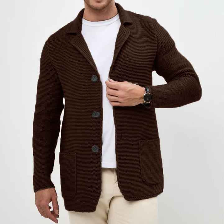 Herren Strickjacke mit warmem Schalkragen und praktischen Taschen Drune