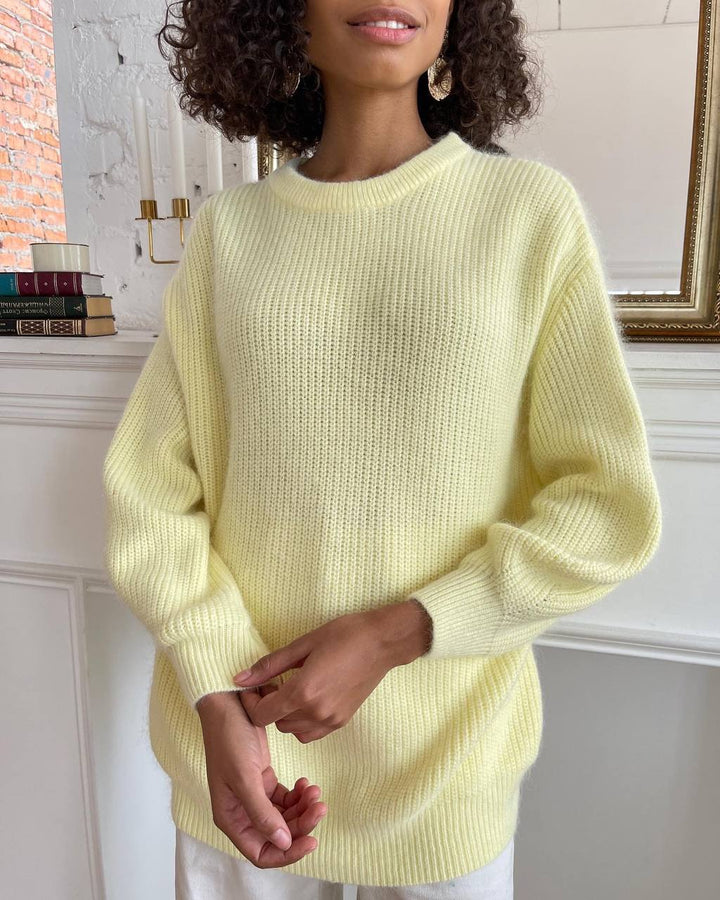 Damen lässiger oversized Pullover aus hochwertigem Strick Drune
