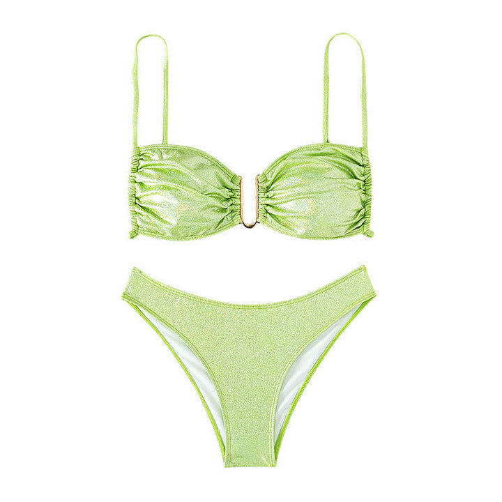 Damen glitzernder Bikini mit verstellbaren Trägern und elegantem Detail Drune
