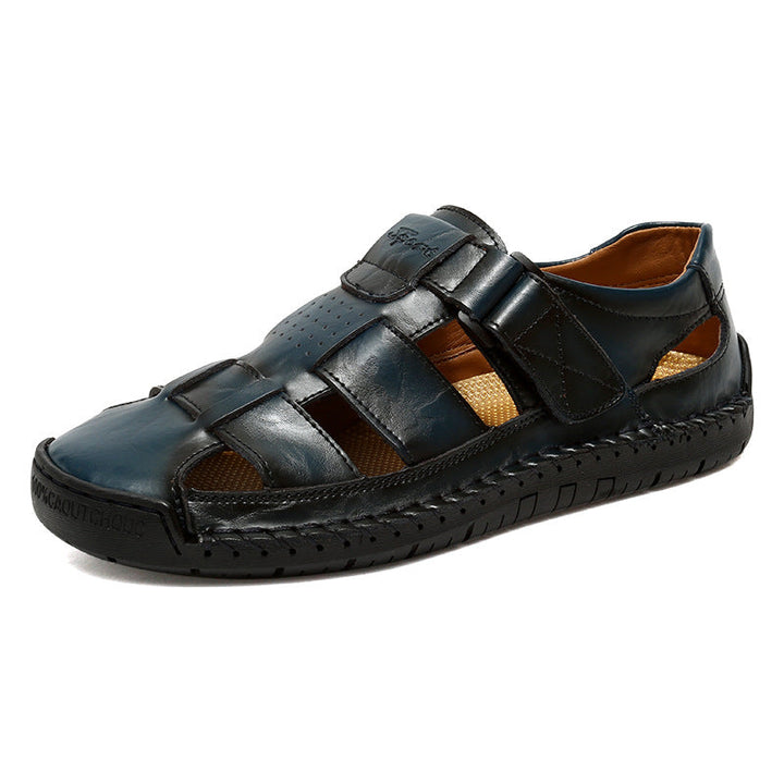 Herren Bequeme Leder-Sandalen mit verstellbarem Riemen Drune