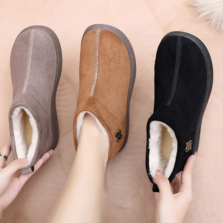 Damen Warmgefütterte Ankle Boots mit rutschfester Sohle Drune