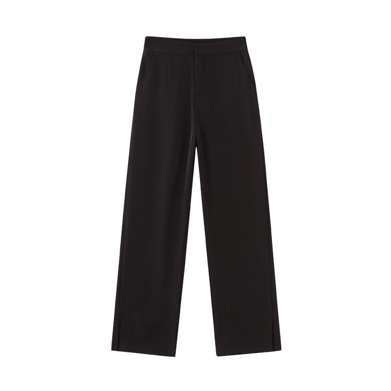 Damen Weit geschnittene Palazzo-Hose mit seitlichen Schlitzdetails Drune
