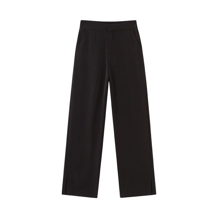 Damen Weit geschnittene Palazzo-Hose mit seitlichen Schlitzdetails Drune