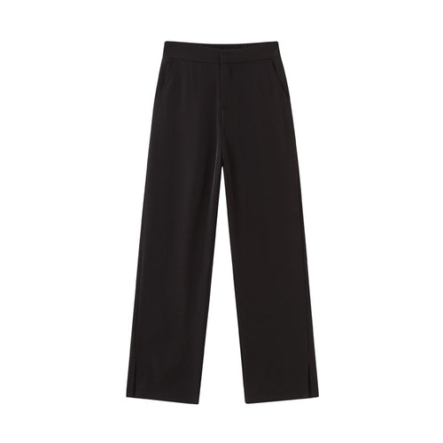 Damen Weit geschnittene Palazzo-Hose mit seitlichen Schlitzdetails Drune