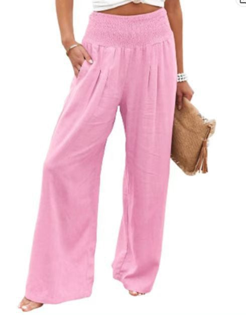 Damen Leichte und weite Sommerhose mit elastischem Bund Drune