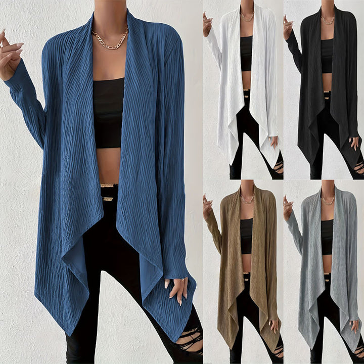 Damen Drapierte Langjacke aus atmungsaktivem Material mit modernem Schnitt Drune