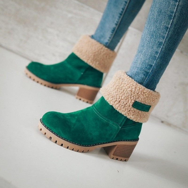 Damen Bequeme Stiefeletten mit wärmendem Futter Drune