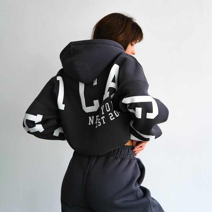 Damen lässiger Oversized Hoodie mit sportlichen Details Drune