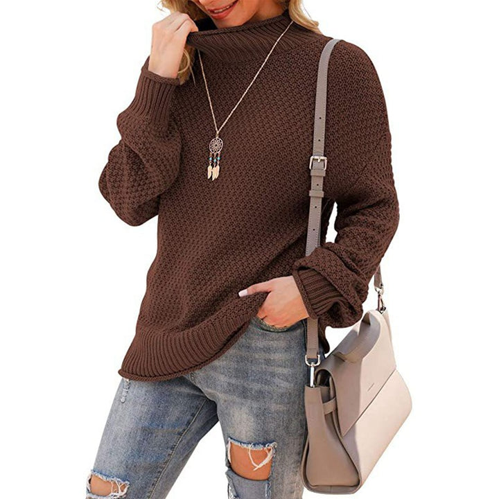 Damen Strickpullover mit hohem Kragen und strukturierter Optik Drune
