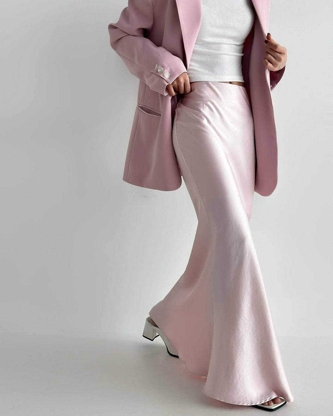 Damen Eleganter Maxirock aus Seidenmix mit figurschmeichelndem Schnitt Drune