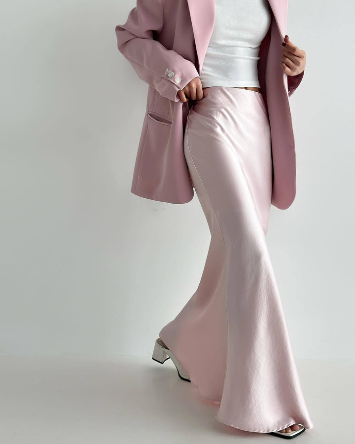 Damen Eleganter Maxirock aus Seidenmix mit figurschmeichelndem Schnitt Drune