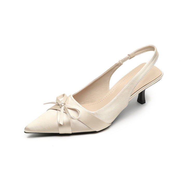 Damen Slingback-Pumps mit eleganter Schleife und modischem Spitzendesign Drune