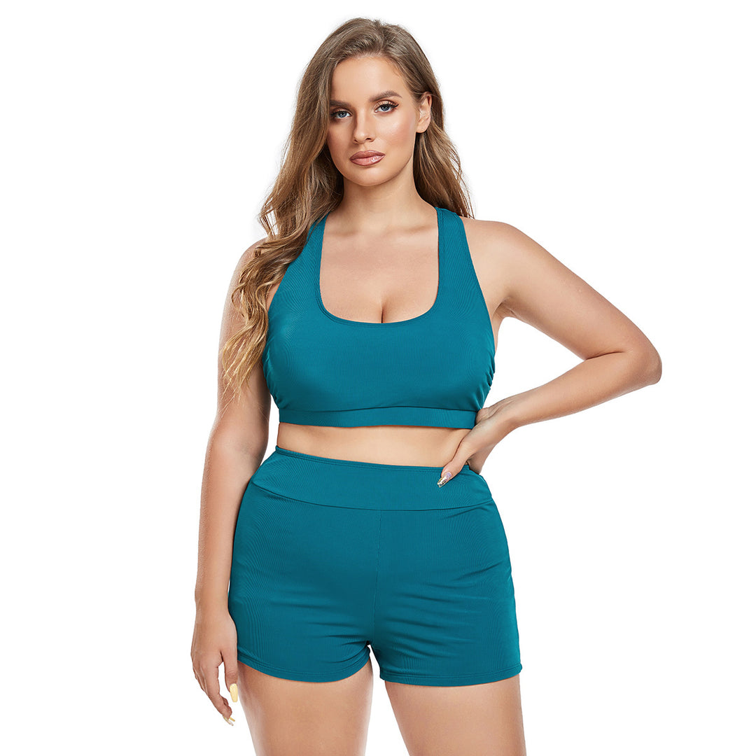 Damen Sportliches Bikini-Set mit hoch geschnittenem Höschen und rutschfestem Oberteil Drune