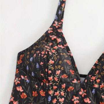 Damen eleganter und figurbetonter Badeanzug mit floralem Design Drune