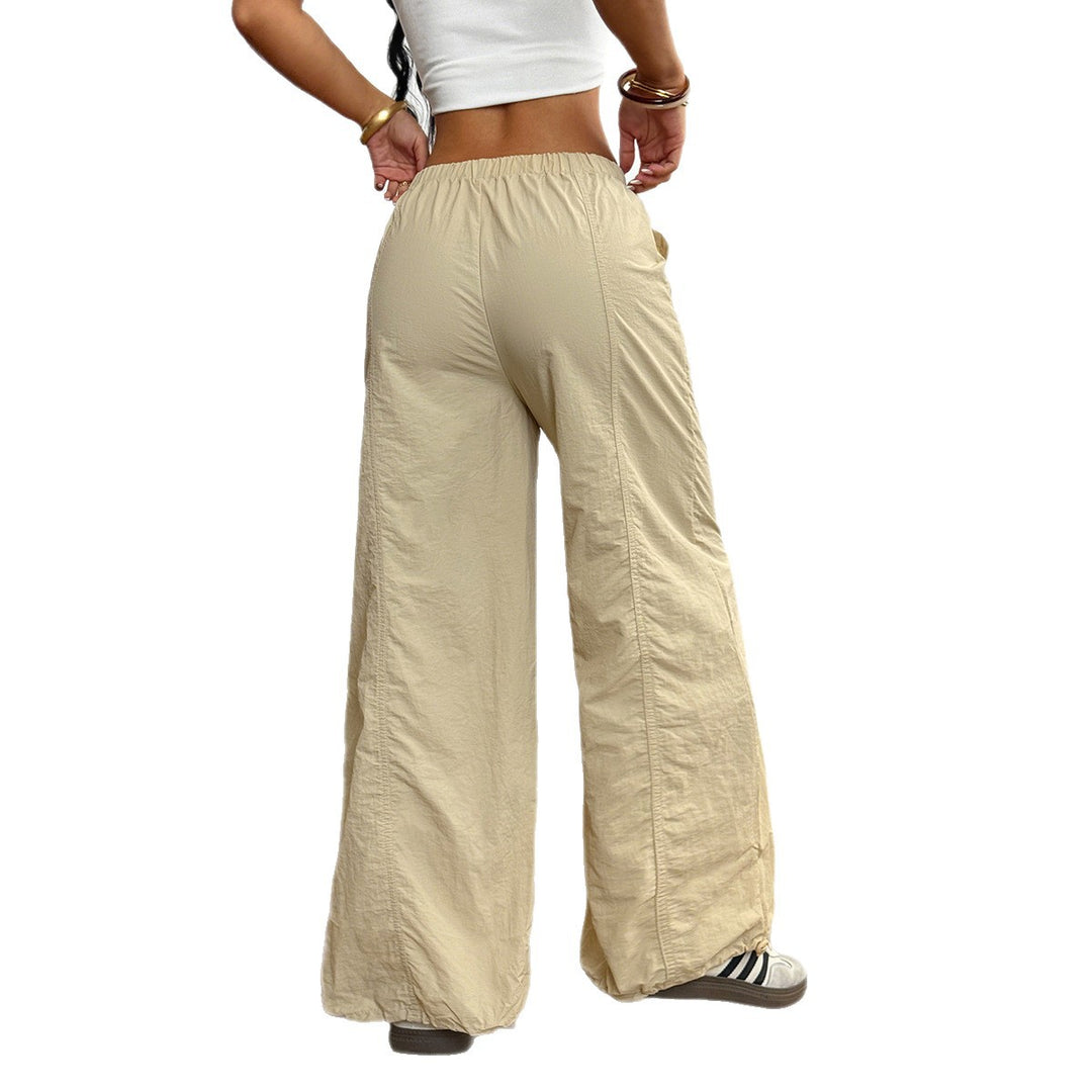 Damen Weite Leinenhose mit elastischem Bund und seitlichen Taschen Drune