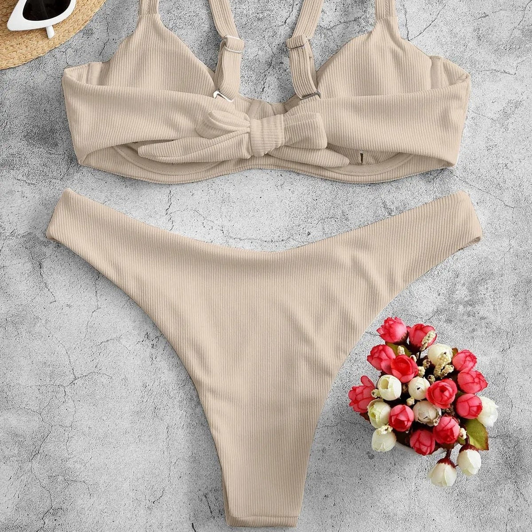 Damen Triangel-Bikini-Set mit schnittiger Form und gepolstertem Oberteil Drune