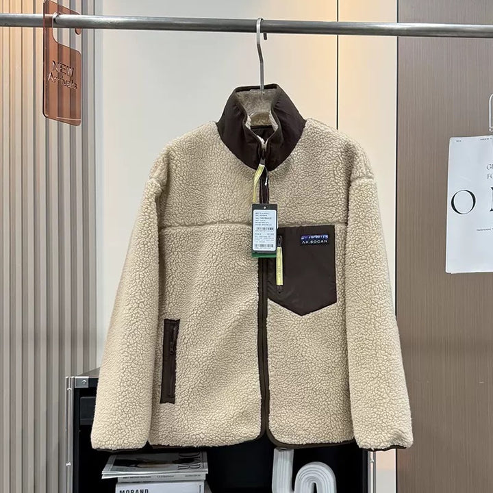Damen kuschelige Fleecejacke mit praktischen Reißverschluss-Taschen Drune
