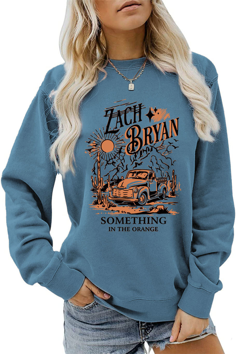 Damen Sweatshirt mit inspirierendem Vintage-Truck-Design Drune