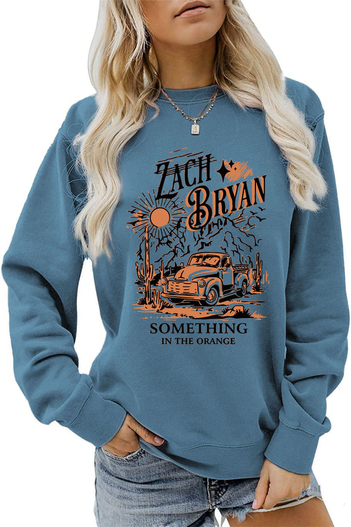 Damen Sweatshirt mit inspirierendem Vintage-Truck-Design Drune