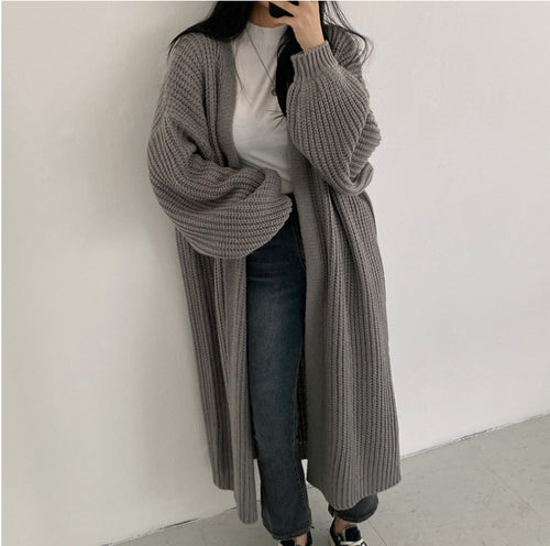Damen Oversized Strickcardigan mit tiefen Raglanärmeln Drune