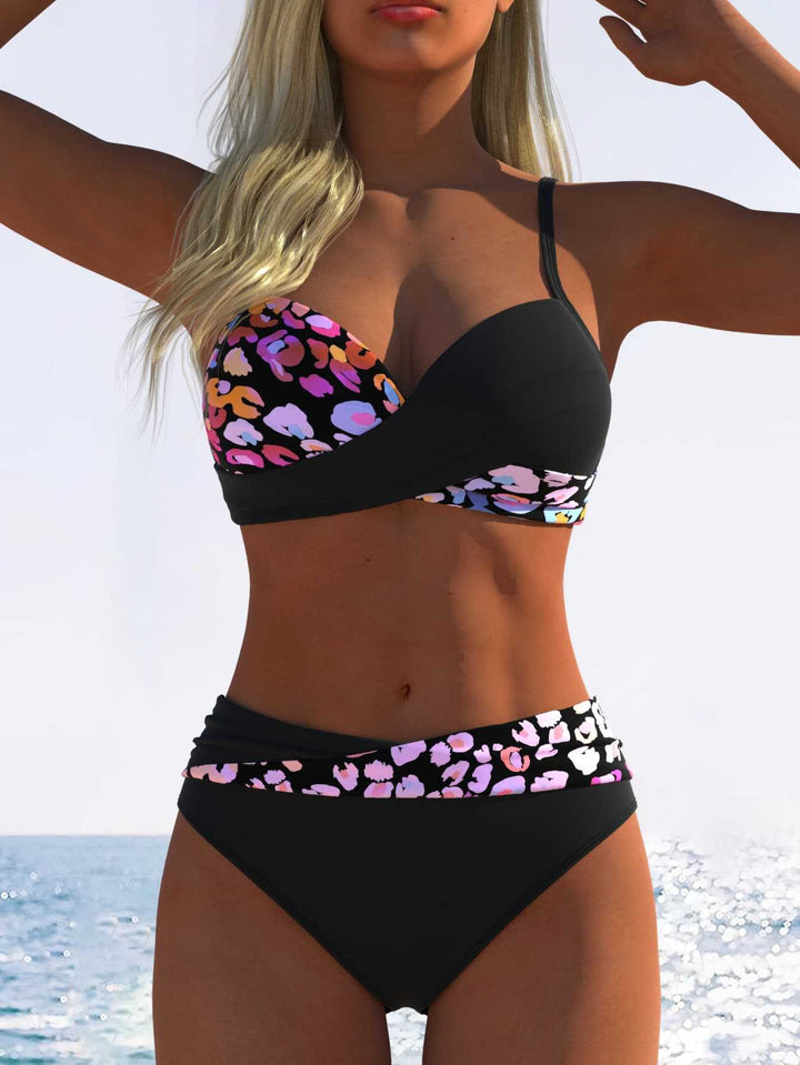 Damen Bikini mit gepolstertem Oberteil und hohem Taillenschnitt Drune