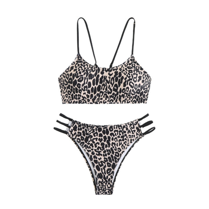 Damen Tierdruck Trägerbikini-Set Drune