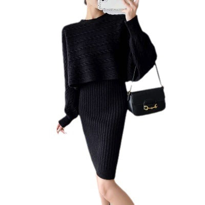 Damen Strickkleid mit Crop-Top und Rippstruktur Drune