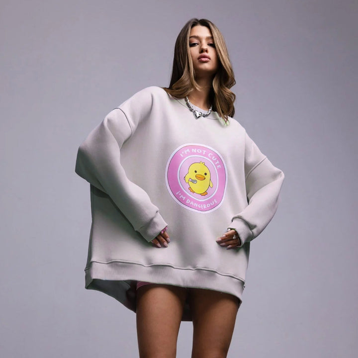 Damen Oversized Sweatshirt mit einzigartigem Grafikdesign Drune