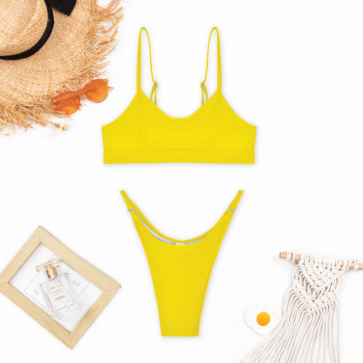 Damen Sportlicher Bikini mit femininen Trägern Drune