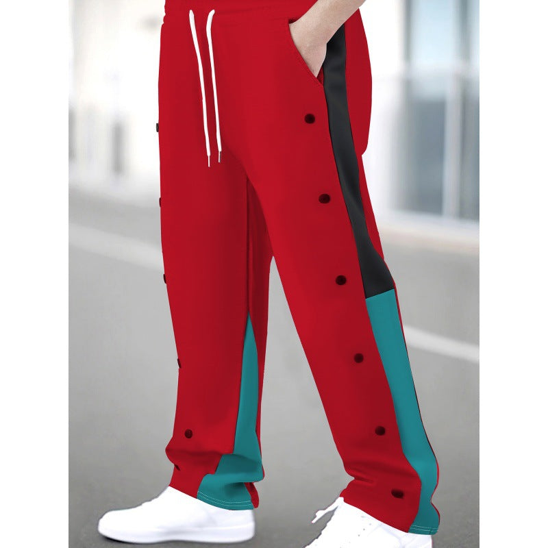 Herren Sportliche Trainingshose mit Druckknopfverschluss und atmungsaktiver Struktur Drune