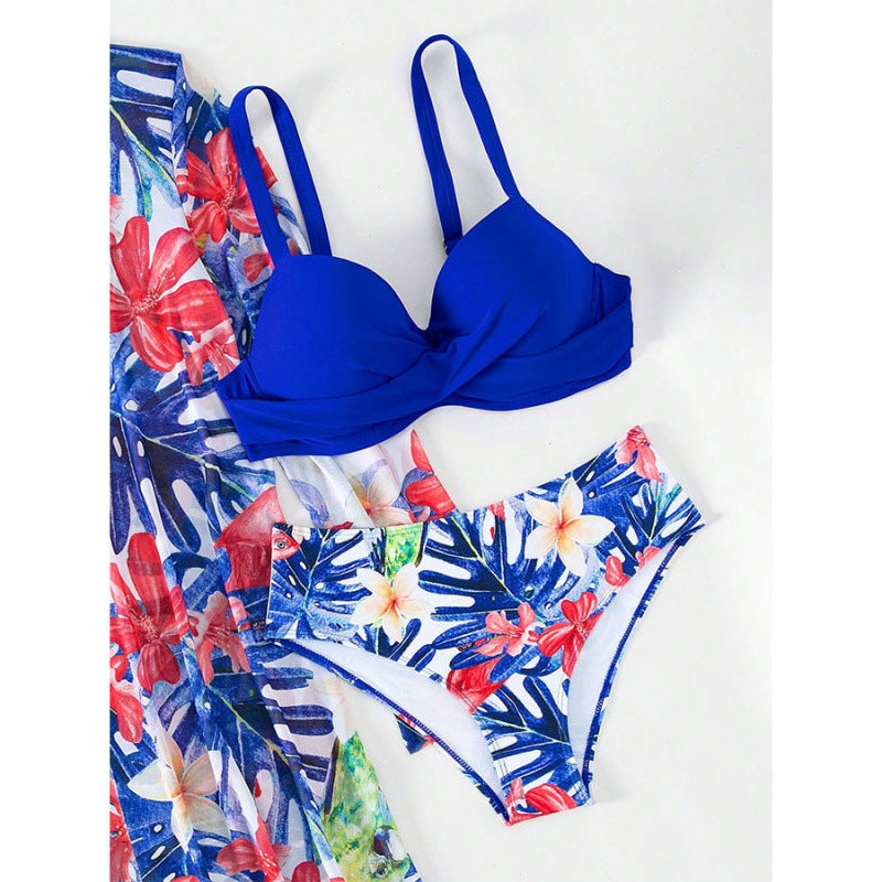 Damen Bikini-Set mit innovativem Design und floralem Print Drune
