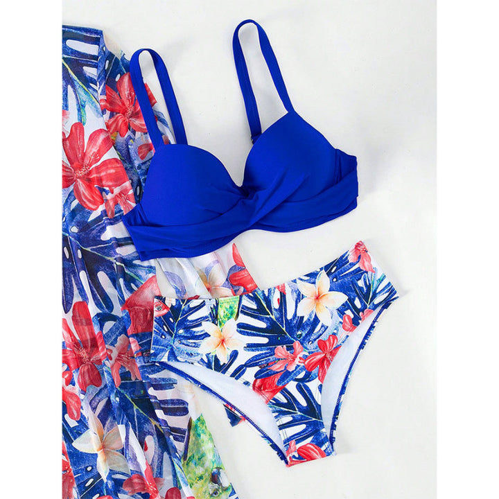 Damen Bikini-Set mit innovativem Design und floralem Print Drune