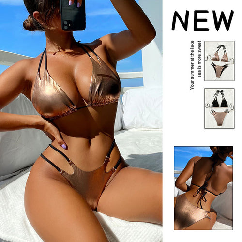 Damen Triangel-Bikini mit eleganten Schnürdetails Drune