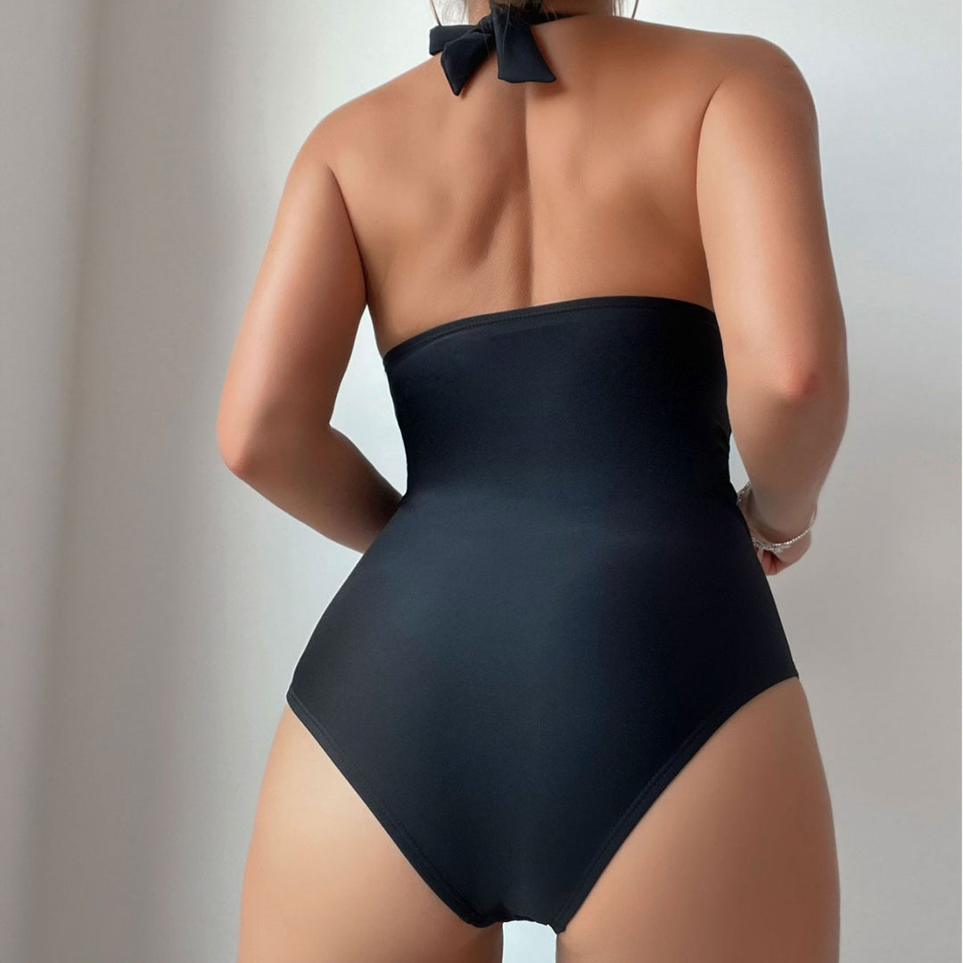 Damen Sportlicher Monokini mit transparenten Einsätzen Drune