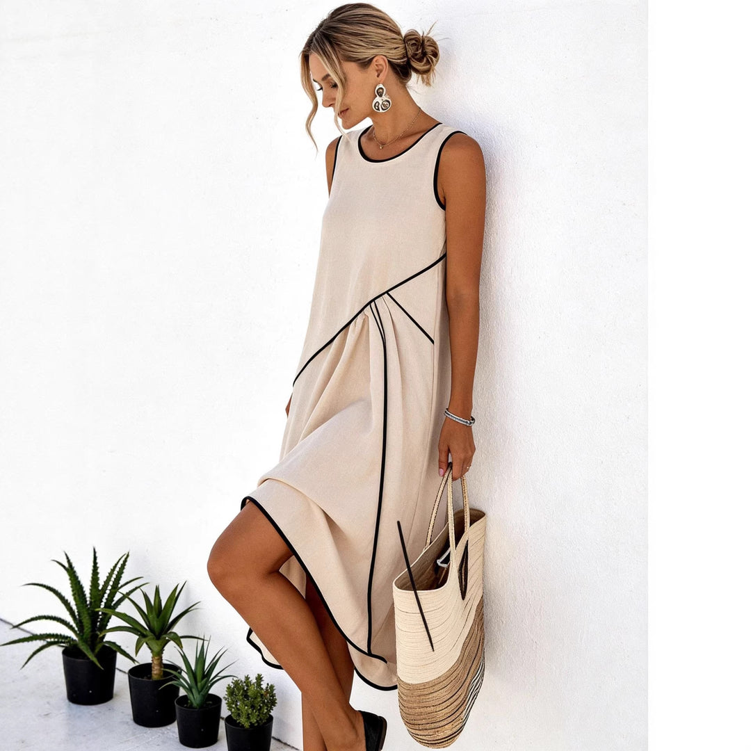 Damen Maxikleid mit asymmetrischem Schnitt und praktischen Taschen Drune