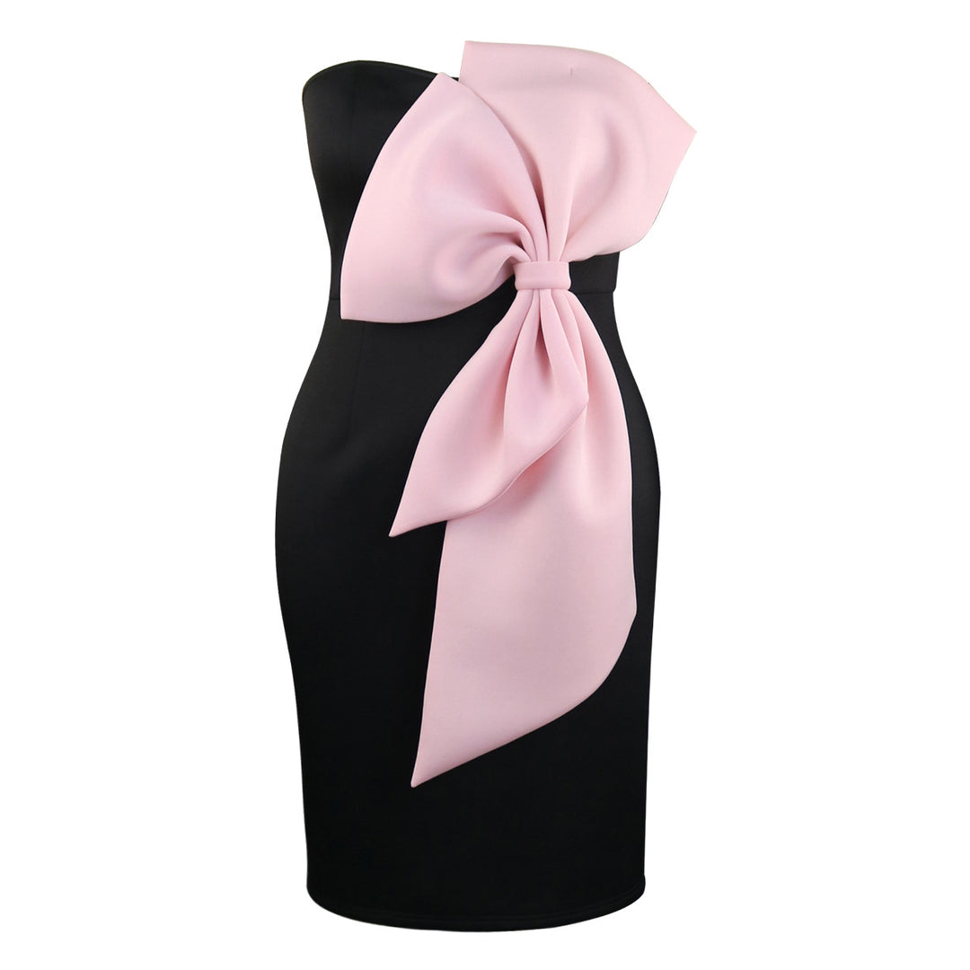 Damen Elegantes Abendkleid mit großem Schleifenakzent Drune