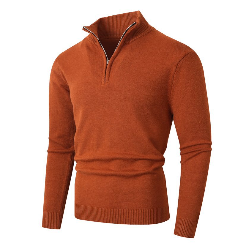 Herren Pullover mit modernem halben Reißverschluss und feiner Rippenstruktur Drune