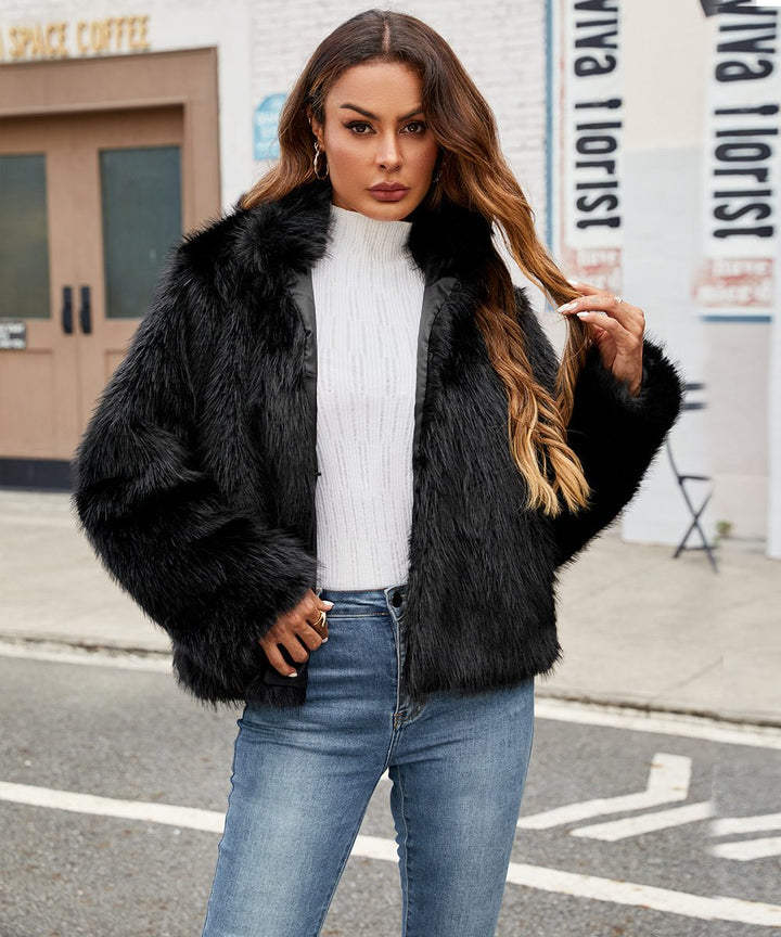 Drune | Kunstpelz Kurze Jacke - Gemütliches Winteressential - Weicher Polyester-Mix - Lässige Eleganz