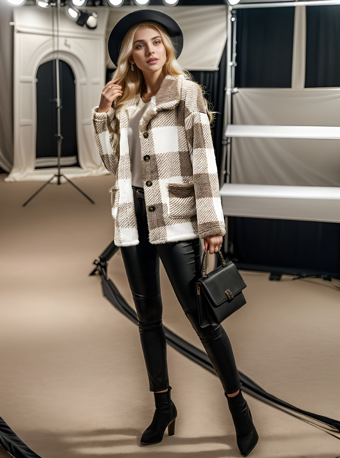 Damen Gemusterte Frottierjacke mit praktischen Taschen und trendigem Schnitt Drune