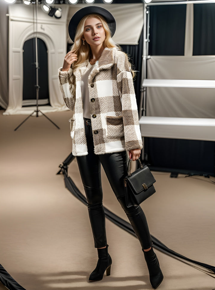 Damen Gemusterte Frottierjacke mit praktischen Taschen und trendigem Schnitt Drune