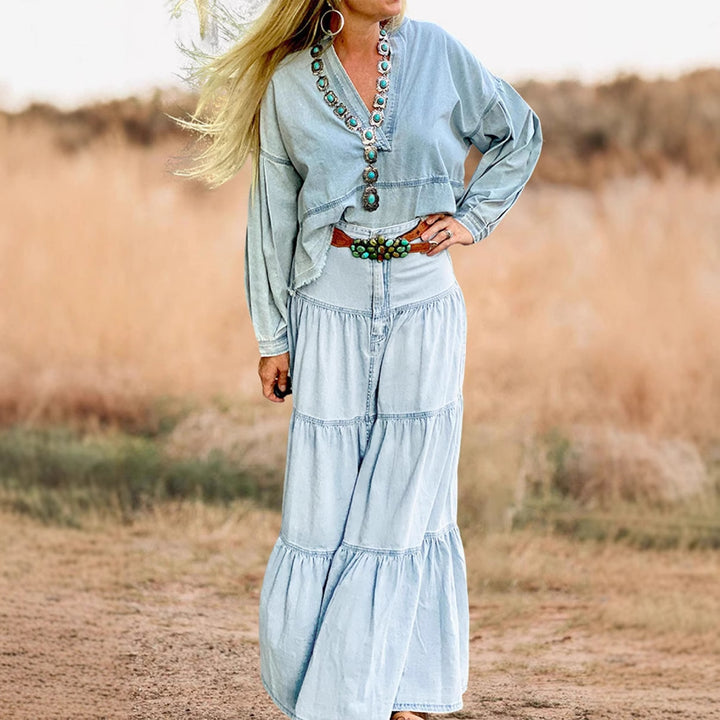 Damen luftiges Jeanskleid Drune