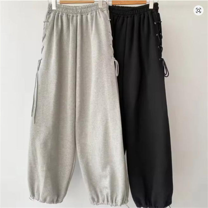 Damen lässige und modische Sweatpants mit Schnürung Drune