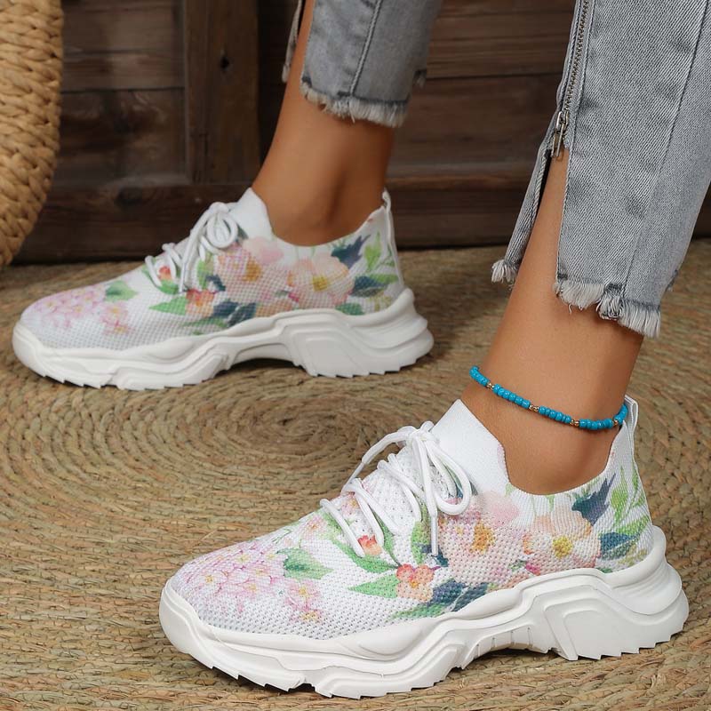 Drune | Breite Sneaker Mit Blumenmuster Für Damen